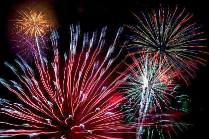 pink purple and multicolor fireworks