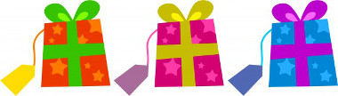 gifts with ribbons and tags clip art